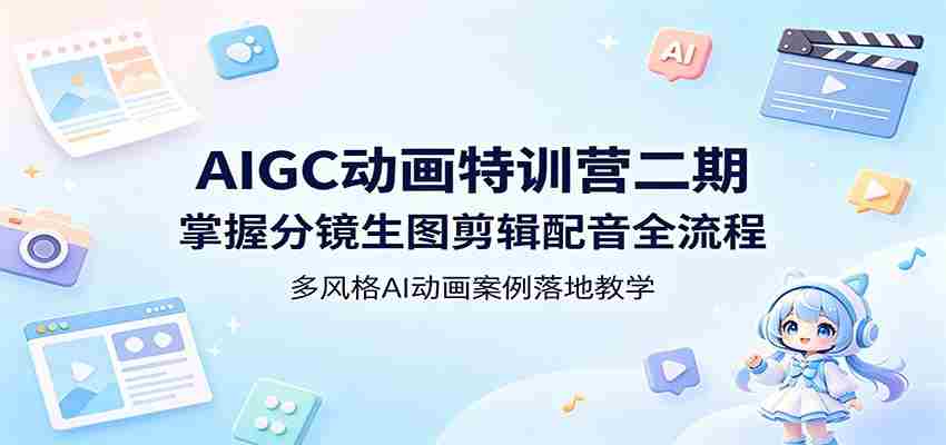 AIGC动画特训营二期：掌握分镜生图剪辑配音全流程，多风格AI动画案例落地教学-易度轻创站