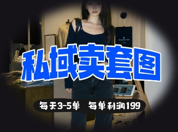 私域卖套图每天3-5单，每单利润99-易度轻创站