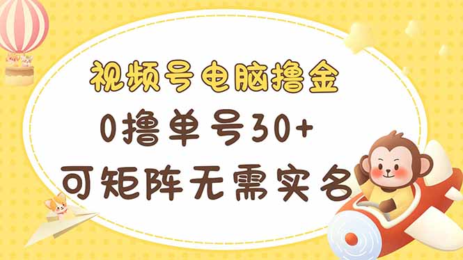 （14220期）视频号电脑撸金 0撸单号30+ 可矩阵 无需实名多号多得-易度轻创站