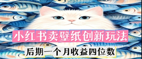 小红书卖壁纸创新玩法，后期一个月收益四位数-易度轻创站