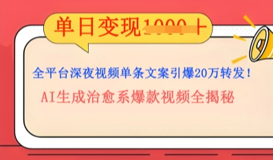 全平台深夜文案新风口：DeepSeek生成百万播放量金句，治愈系内容涨粉速度快4倍-易度轻创站