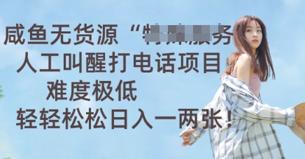 咸鱼无货源人工叫醒打电话项目，难度极低， 轻轻松松日入一两张-易度轻创站