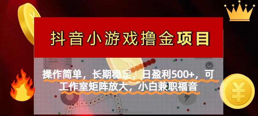 （14290期）【抖音小游戏发行人计划项目】操作简单，长期稳定，日盈利500+，可工作...-易度轻创站