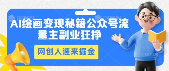 AI绘画变现秘籍：公众号流量主副业狂挣，网创人速来掘金-易度轻创站