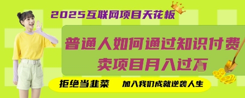 2025互联网项目天花板，普通人如何通过知识付费卖项目月入过W，拒绝当韭菜【揭秘】-易度轻创站