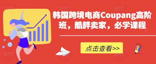 韩国跨境电商Coupang高阶班，酷胖卖家，必学课程-易度轻创站