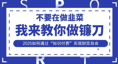 韭菜生涯终结者，我来教你做镰刀，2025如何通过“知识付费”实现财F自由【揭秘】-易度轻创站