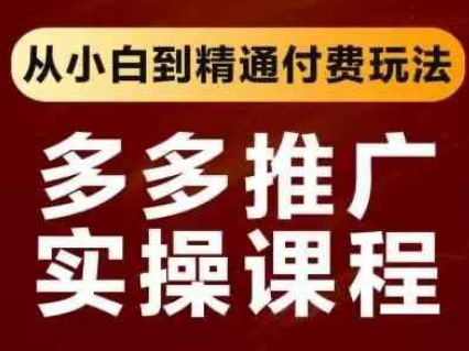 拼多多推广实操课程，从小白到精通付费玩法-易度轻创站