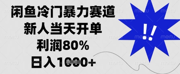 闲鱼冷门暴力赛道，新人当天开单，利润80%，日入数张【揭秘】-易度轻创站