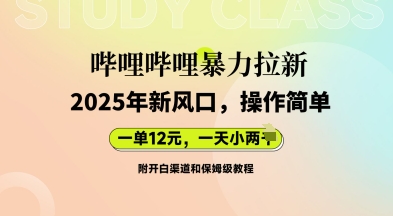 哔哩哔哩暴力拉新：2025年新风口，一单12元，一天数张(附开白渠道和保姆级教程)-易度轻创站